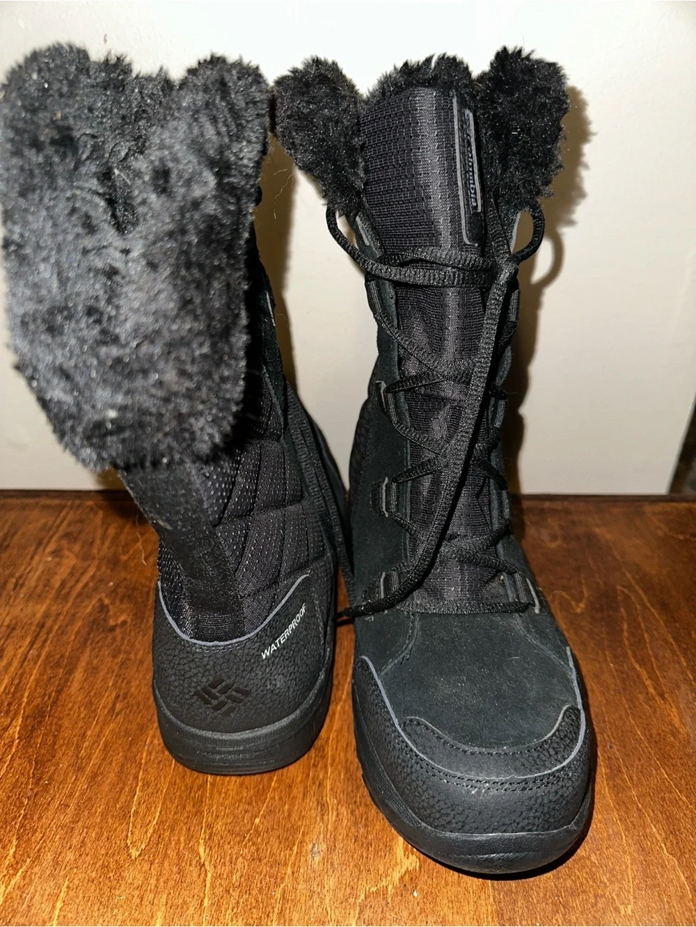 Women's Black Faux-Fur Winter Boots